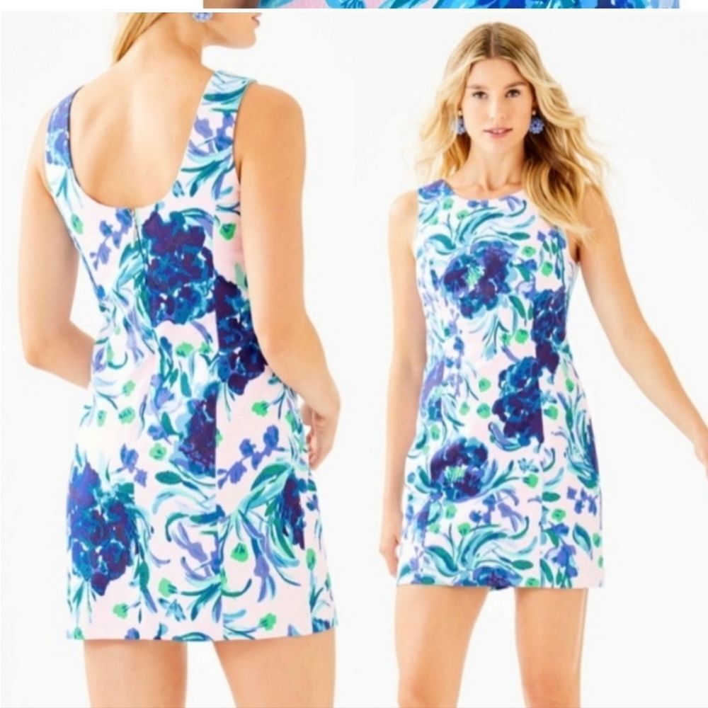 LILLY PULITZER, Mila shift dress. Straight fit, scoop back. Size 8.